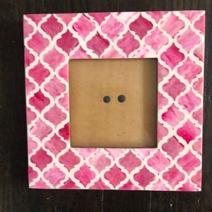 Pink geometric print picture frame! 3.75x3.75